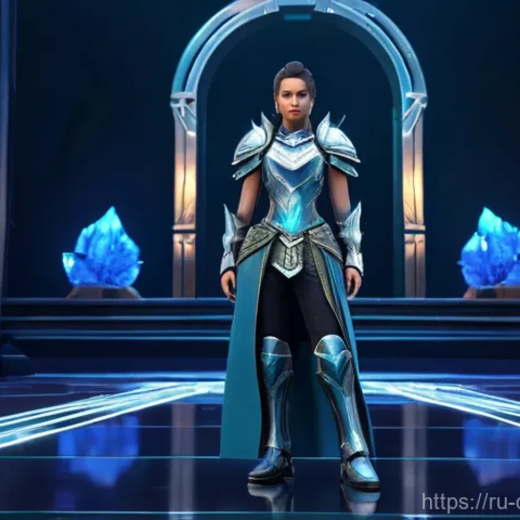 꿈의정원 PvP 시즌 보상 - **New PvP Season Anticipation:** A confident female warrior, approximately 20-30 years old, with a d...