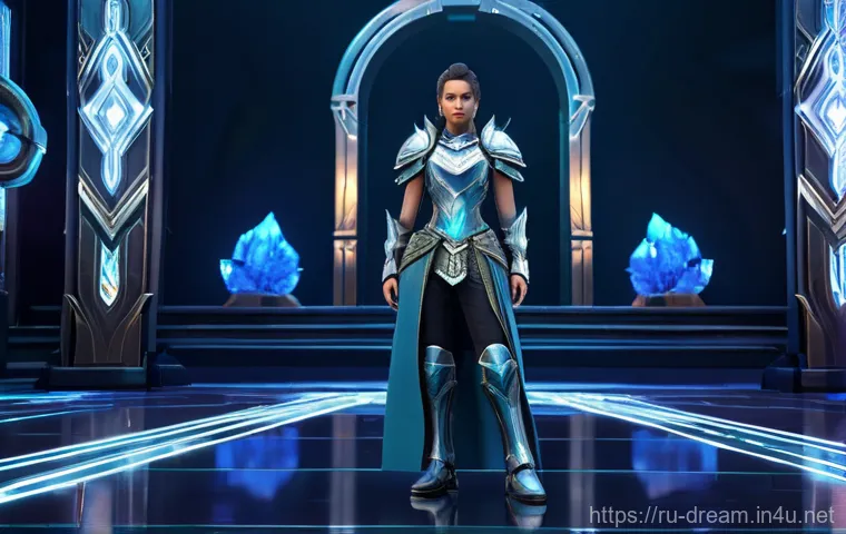 꿈의정원 PvP 시즌 보상 - **New PvP Season Anticipation:** A confident female warrior, approximately 20-30 years old, with a d...