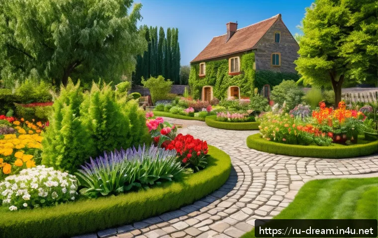 꿈의정원 초보자 가이드 - A vibrant and well-organized garden scene showcasing a variety of plants arranged in neat rows and a...